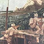 Japanese Art Print Reproduction Military Miri Oil Field WWII Pacific War FL472