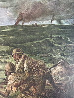 Japanese Art Print Reproduction Military Painting Battle Singapore WWII FL479