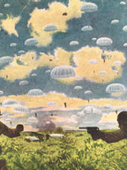 Japanese Art Print Reproduction Military Parachutists Palembang WWII War FL481