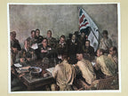 Japanese Art Print Reproduction Military Percival Yamashita Generals Meeting FL4