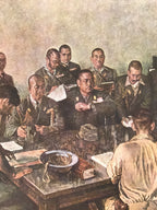Japanese Art Print Reproduction Military Percival Yamashita Generals Meeting FL4