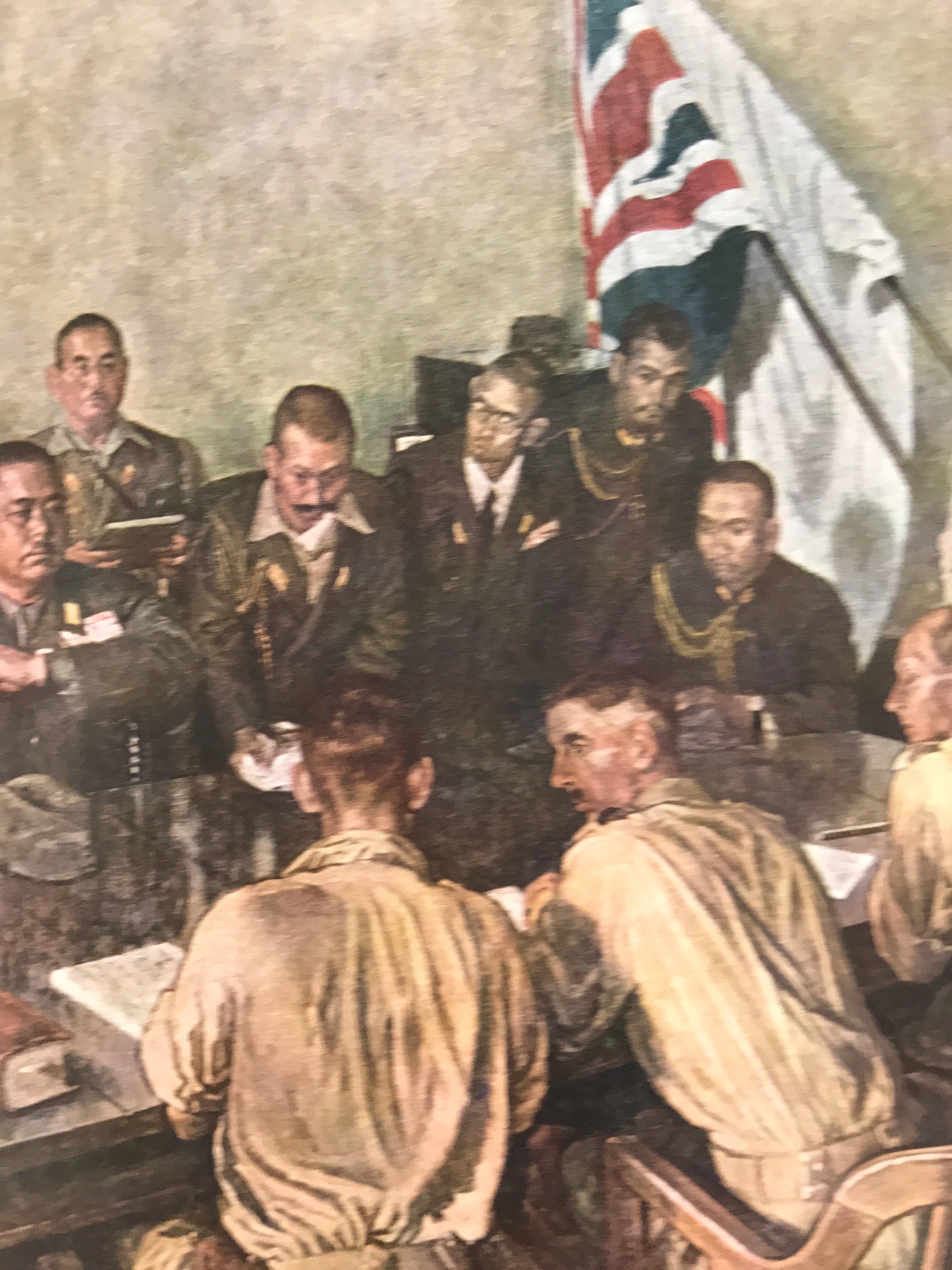 Japanese Art Print Reproduction Military Percival Yamashita Generals Meeting FL4