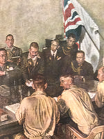 Japanese Art Print Reproduction Military Percival Yamashita Generals Meeting FL4