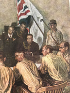 Japanese Art Print Reproduction Military Percival Yamashita Generals Meeting FL4