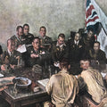 Japanese Art Print Reproduction Military Percival Yamashita Generals Meeting FL4