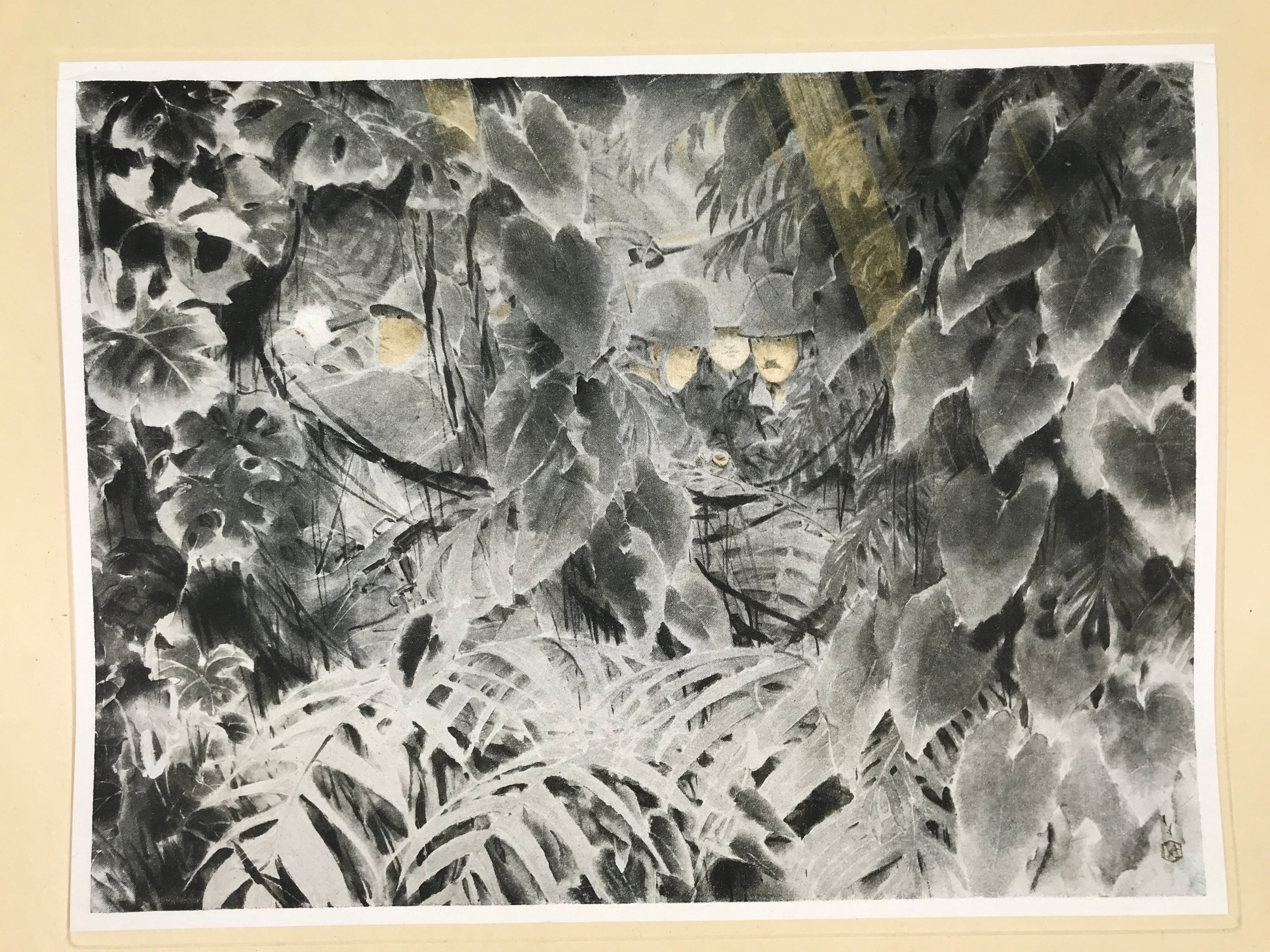 Japanese Art Print Reproduction Military Soldiers Jungle WWII Pacific War FL477
