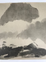 Japanese Art Print Reproduction Rosanji Mountain Landscape Black Ink Paper FL433