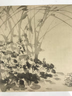 Japanese Art Print Reproduction Rosanjin Autumn Flower Monochrome Paper FL426