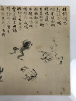 Japanese Art Print Reproduction Rosanjin Frog Calligraphy Monochrome Paper FL429