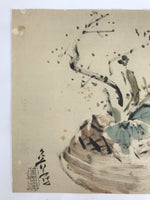 Japanese Art Print Reproduction Rosanjin Ikebana Flower Calligraphy Color FL428