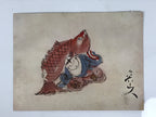 Japanese Art Print Reproduction Rosanjin Sea Bream Fisherman Color Paper FL424