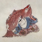 Japanese Art Print Reproduction Rosanjin Sea Bream Fisherman Color Paper FL424
