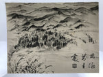 Japanese Art Print Reproduction Village Mountain Landscape Monochrome FL431