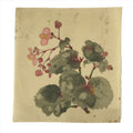 Japanese Art Print Reproduction Vtg Begonia Flowers Painting Paper P367