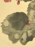 Japanese Art Print Reproduction Vtg Begonia Flowers Painting Paper P371