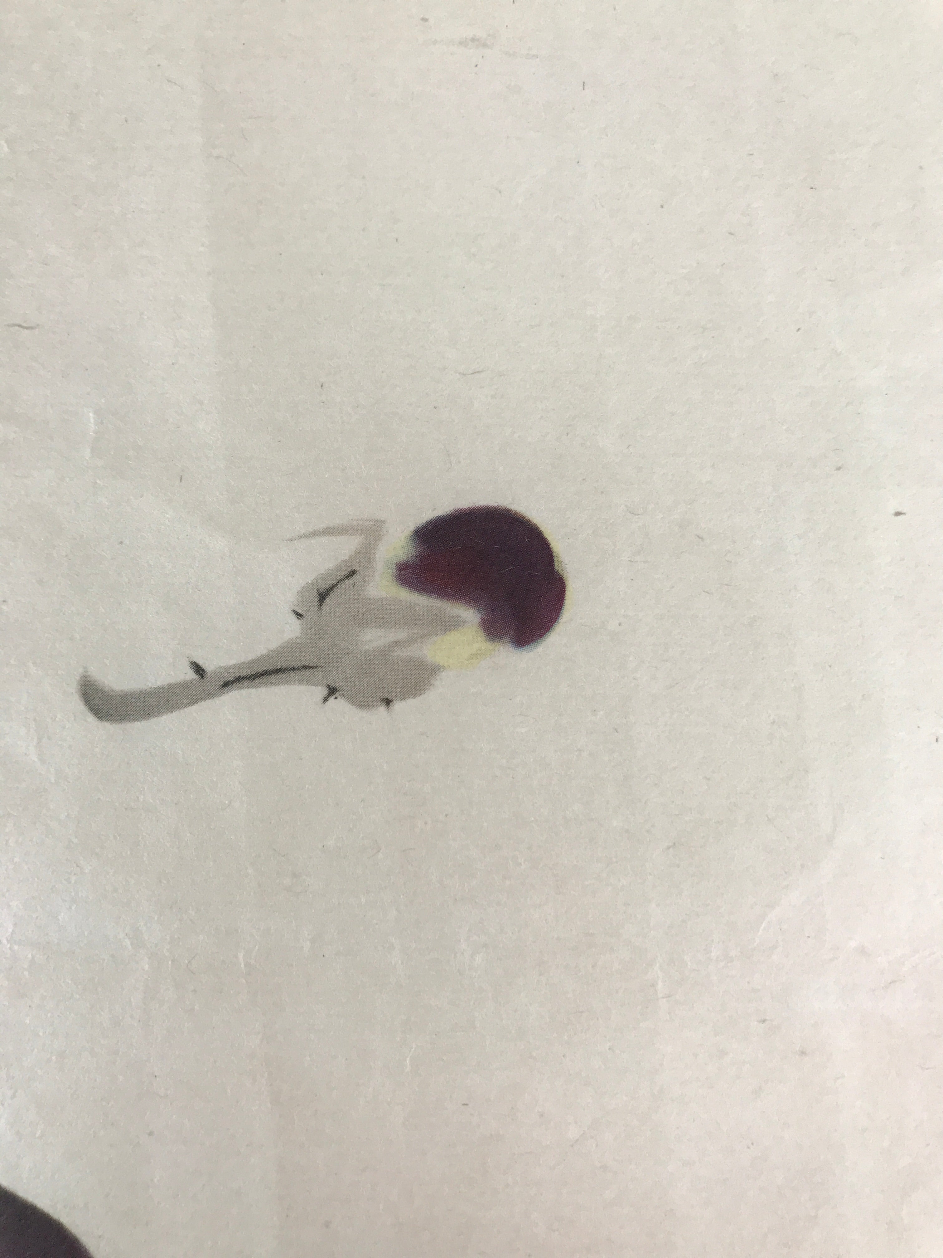 Japanese Art Print Reproduction Vtg Three Eggplants Painting Paper P370