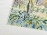 Japanese Autumn Forest Scenery Pastel Drawing Art Signed Yoshihiro Hagino FL340