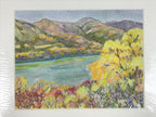 Japanese Autumn Leaves Landscape Pastel Drawing Original Art Unsigned FL317