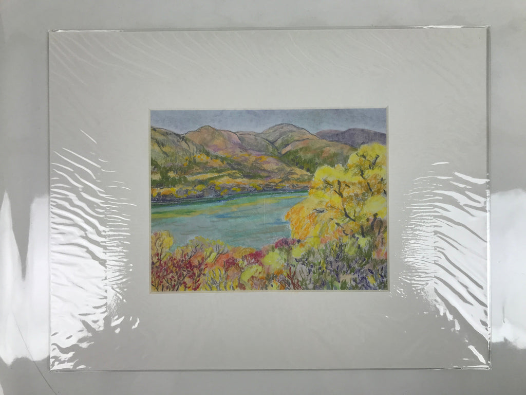 Japanese Autumn Leaves Landscape Pastel Drawing Original Art Unsigned FL317