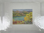Japanese Autumn Leaves Landscape Pastel Drawing Original Art Unsigned FL317