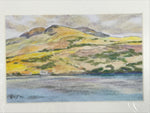 Japanese Autumn Mountain Scene Pastel Drawing Art Signed Yoshihiro Hagino FL325