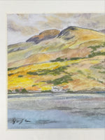 Japanese Autumn Mountain Scene Pastel Drawing Art Signed Yoshihiro Hagino FL325