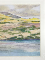 Japanese Autumn Mountain Scene Pastel Drawing Art Signed Yoshihiro Hagino FL325