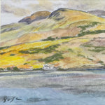 Japanese Autumn Mountain Scene Pastel Drawing Art Signed Yoshihiro Hagino FL325