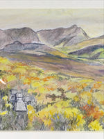 Japanese Autumn Mountain Valley Pastel Drawing Art Signed Yoshihiro Hagino FL331