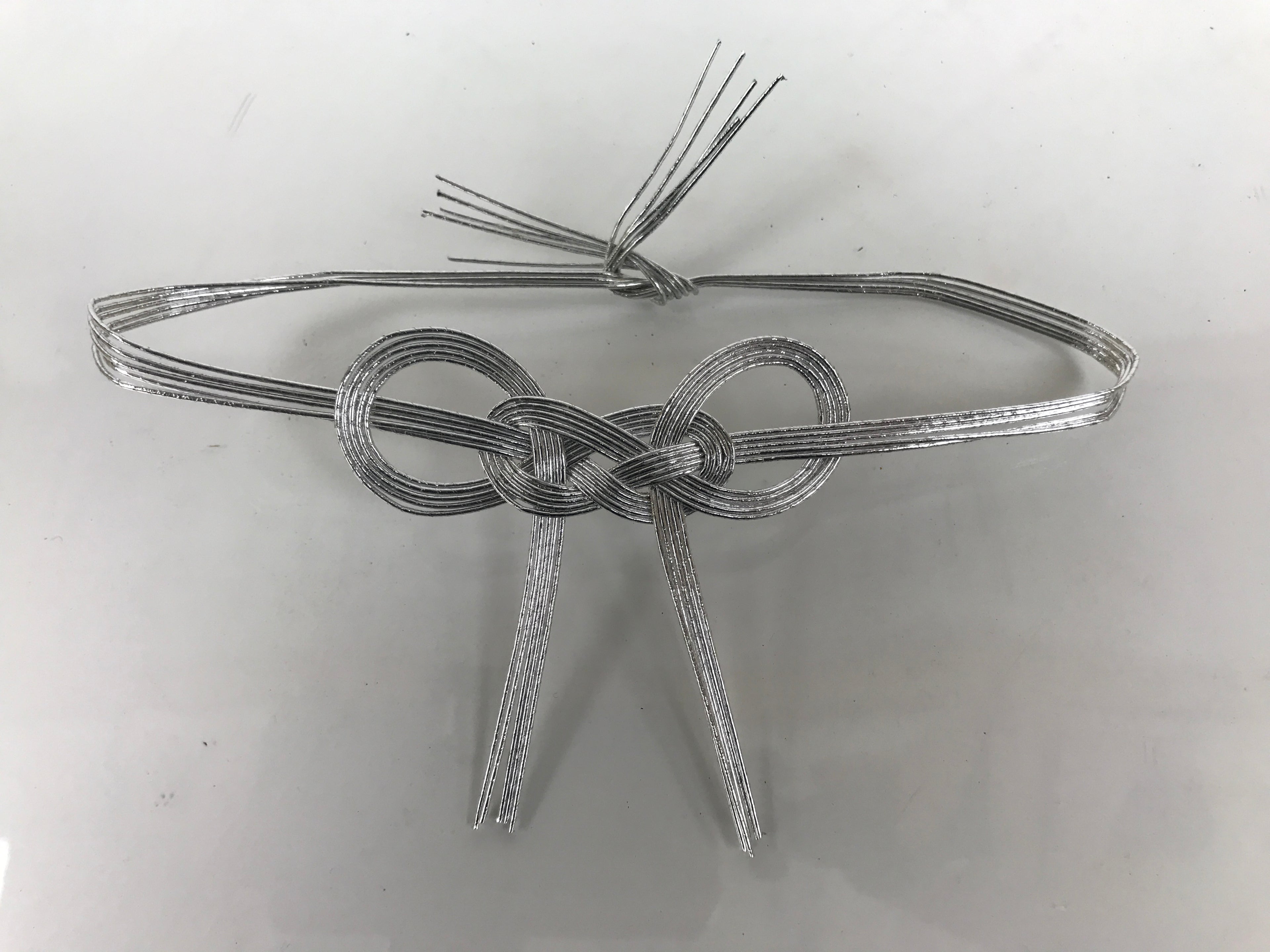Japanese Awaji-Musubi Mizuhiki Ceremonial Knot 3pc Funeral Soushiki Silver BA828