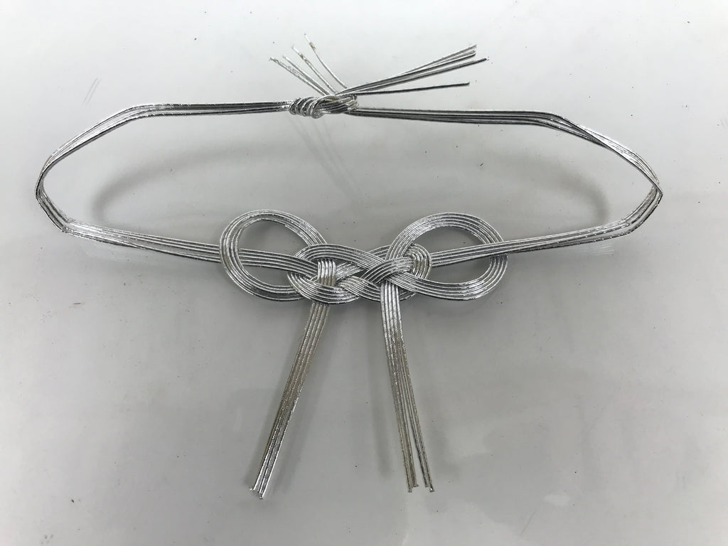 Japanese Awaji-Musubi Mizuhiki Ceremonial Knot 3pc Funeral Soushiki Silver BA828