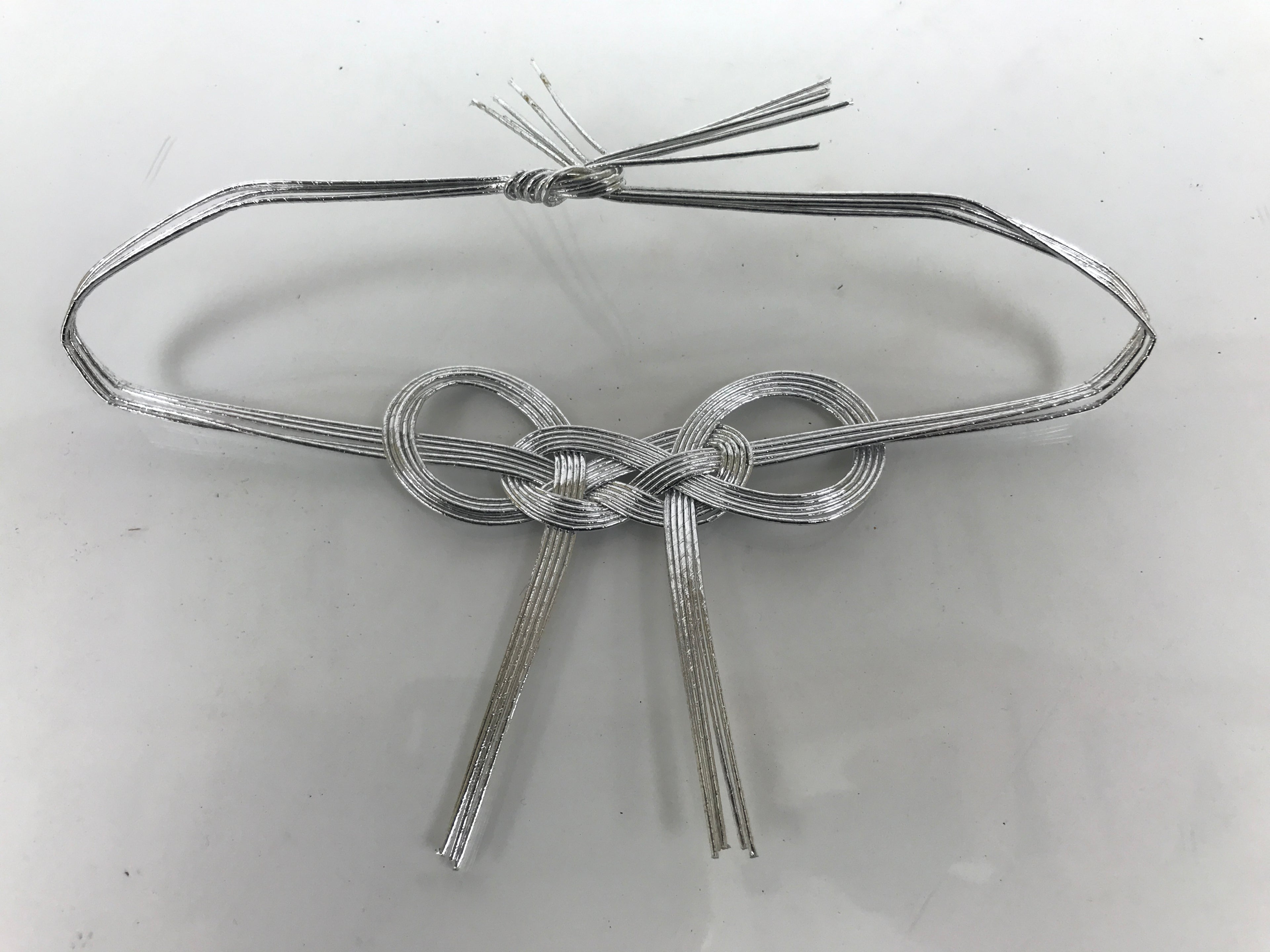 Japanese Awaji-Musubi Mizuhiki Ceremonial Knot 3pc Funeral Soushiki Silver BA828