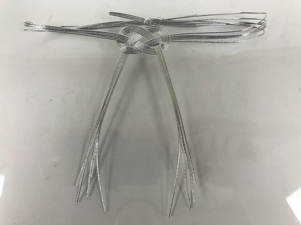 Japanese Awaji-Musubi Mizuhiki Ceremonial Knot 3pc Funeral Soushiki Silver BA828