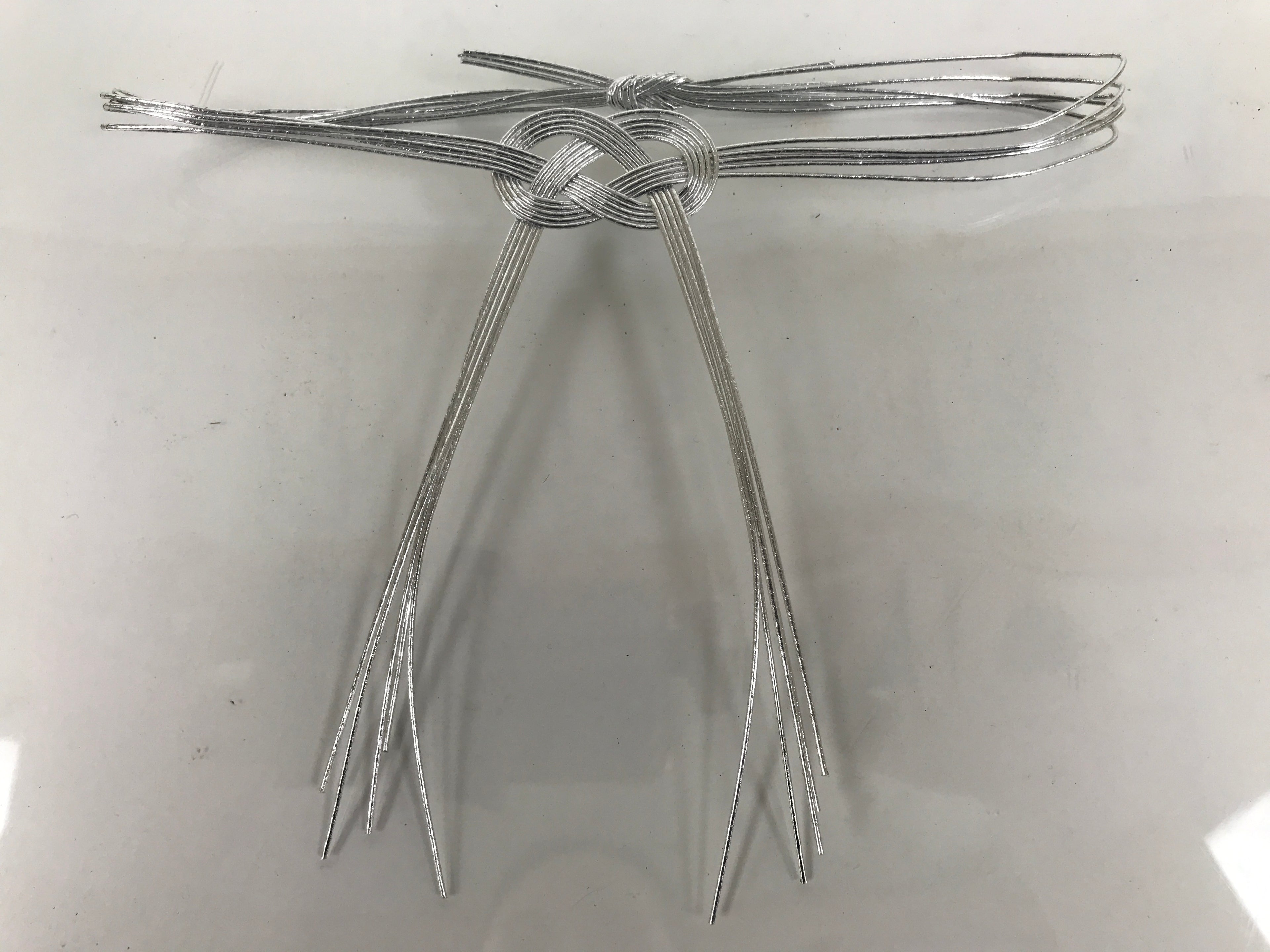 Japanese Awaji-Musubi Mizuhiki Ceremonial Knot 3pc Funeral Soushiki Silver BA828