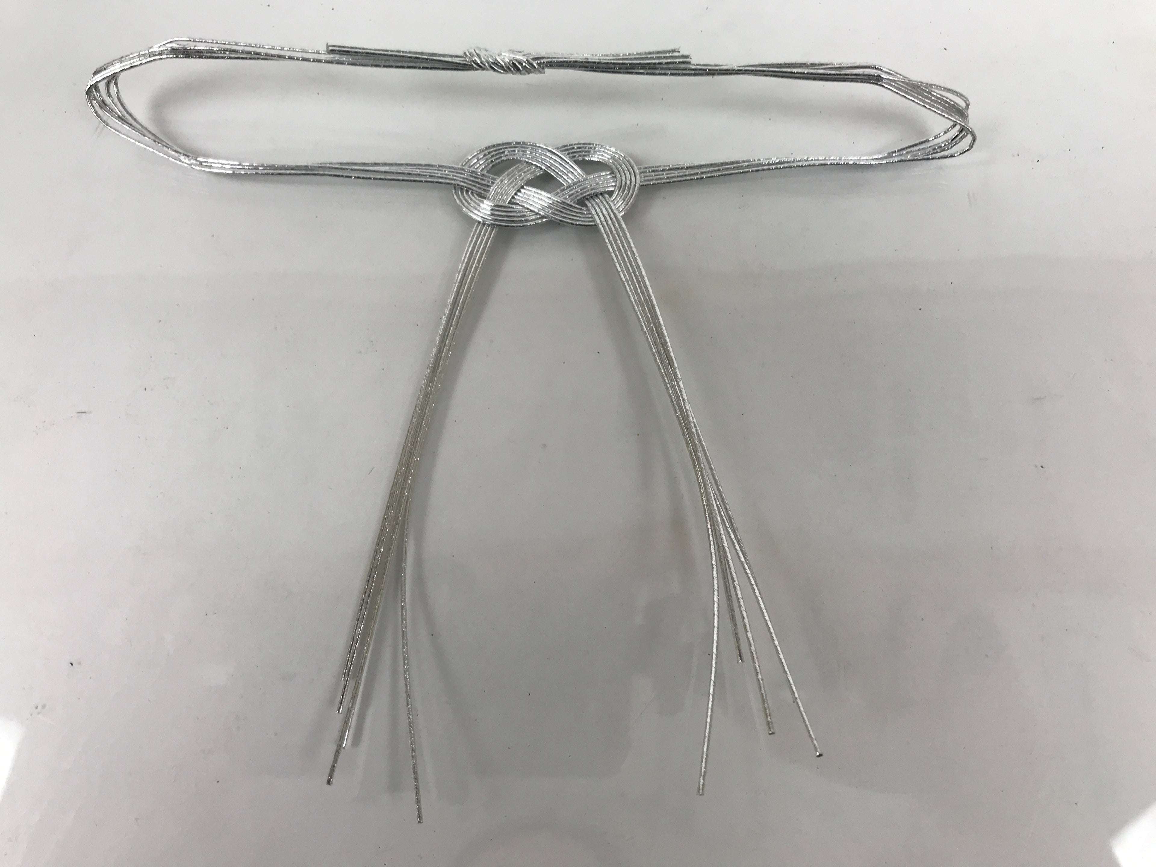 Japanese Awaji-Musubi Mizuhiki Ceremonial Knot 3pc Funeral Soushiki Silver BA828