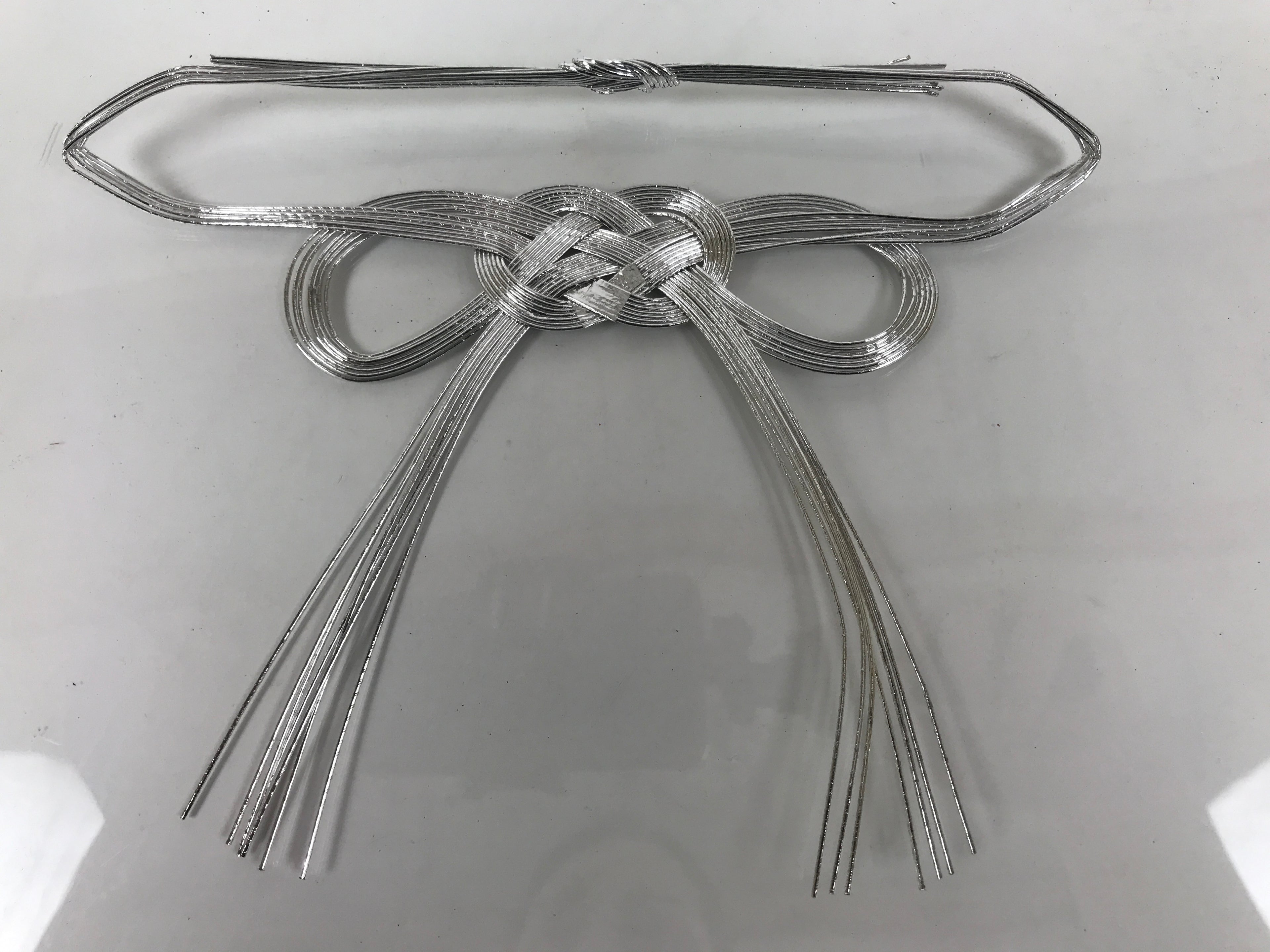 Japanese Awaji-Musubi Mizuhiki Ceremonial Knot 3pc Funeral Soushiki Silver BA828