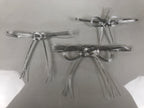 Japanese Awaji-Musubi Mizuhiki Ceremonial Knot 3pc Funeral Soushiki Silver BA828