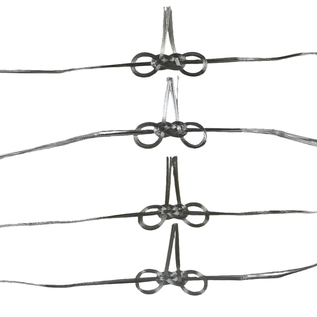 Japanese Awaji-Musubi Mizuhiki Ceremonial Knot 4pc Funeral Soushiki Silver BA830