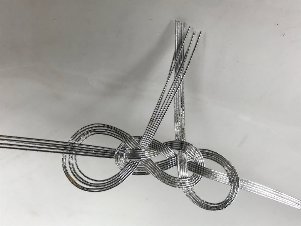 Japanese Awaji-Musubi Mizuhiki Ceremonial Knot 4pc Funeral Soushiki Silver BA831