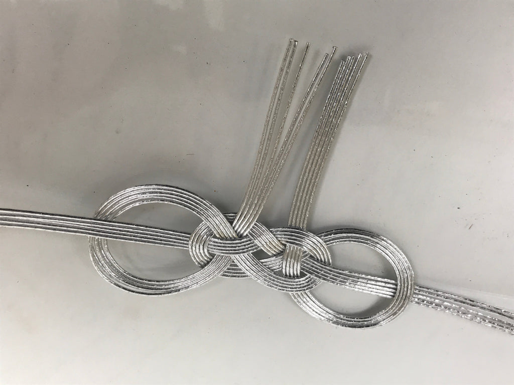 Japanese Awaji-Musubi Mizuhiki Ceremonial Knot 4pc Funeral Soushiki Silver BA831
