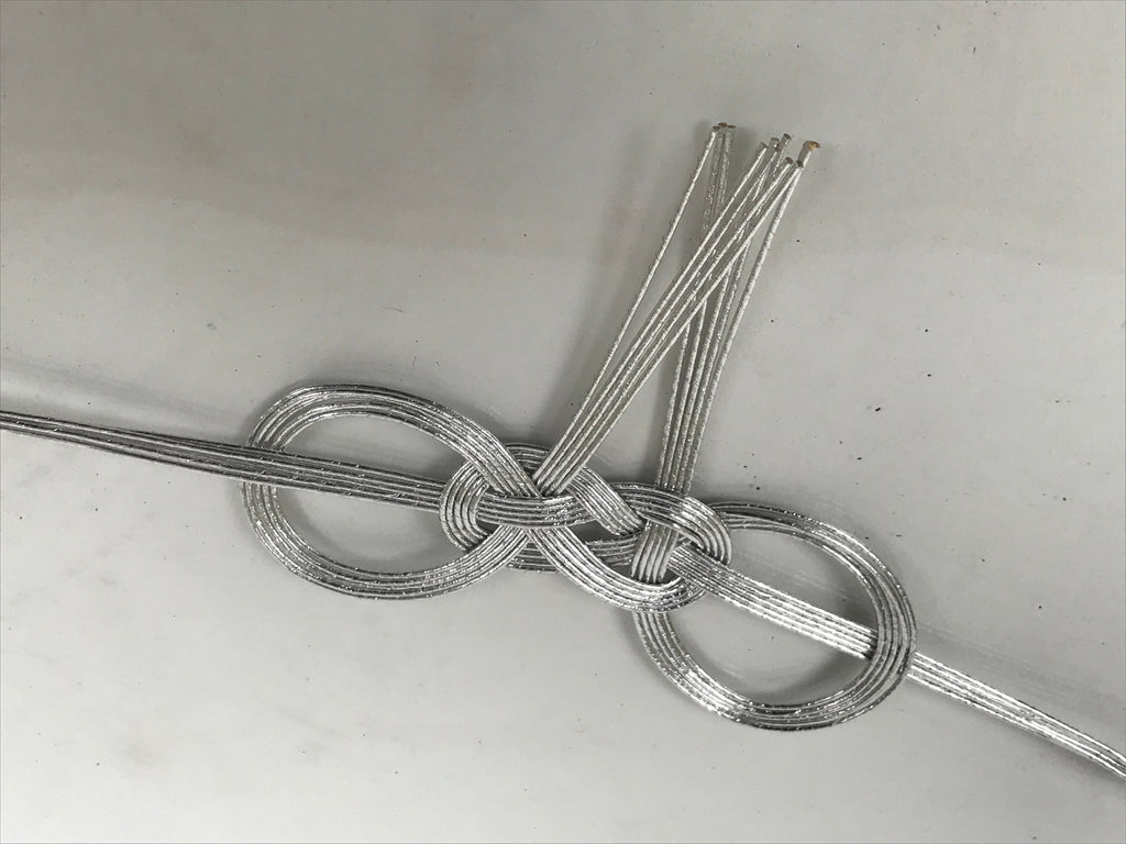 Japanese Awaji-Musubi Mizuhiki Ceremonial Knot 5pc Funeral Soushiki Silver BA832