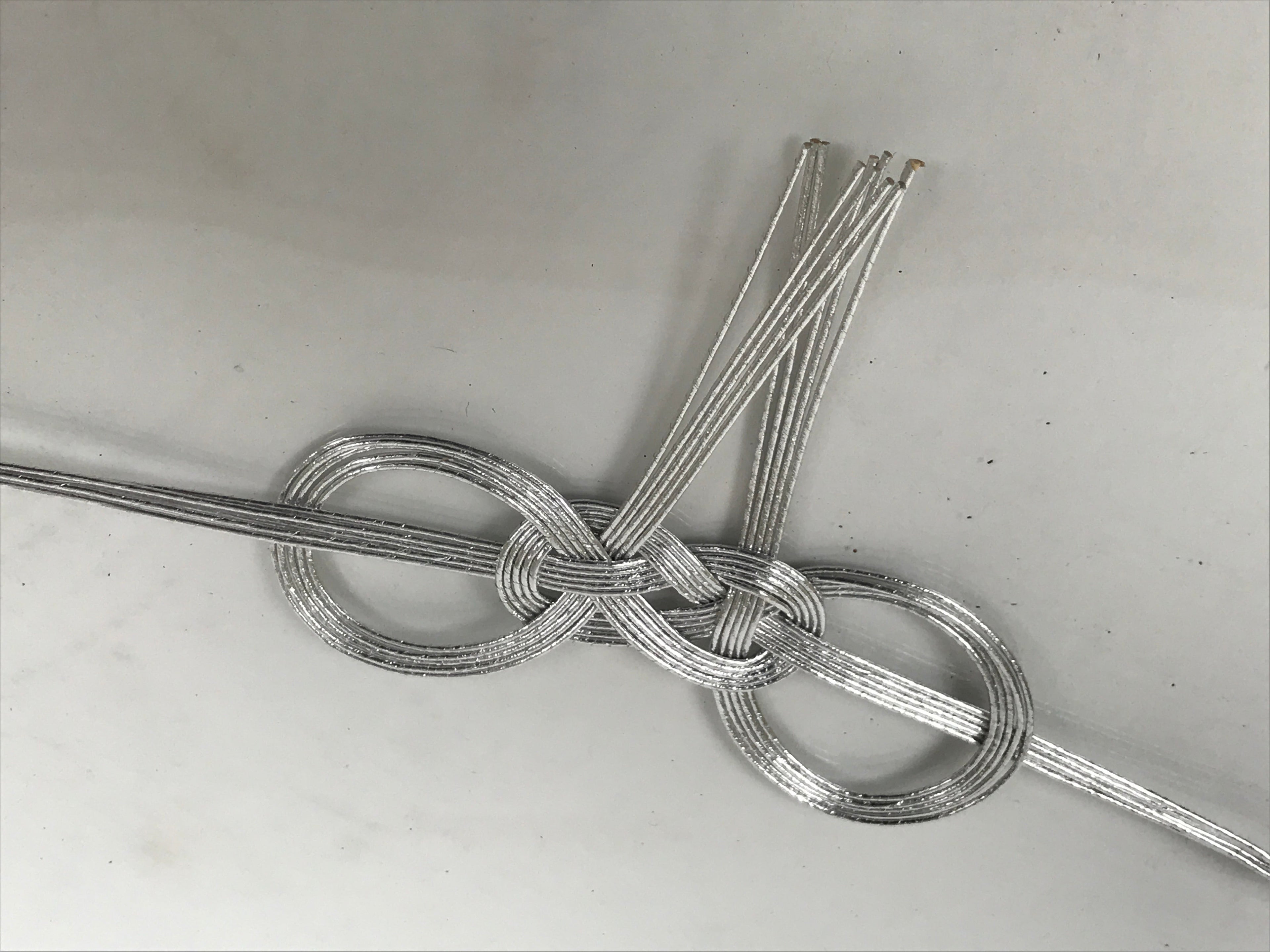 Japanese Awaji-Musubi Mizuhiki Ceremonial Knot 5pc Funeral Soushiki Silver BA832