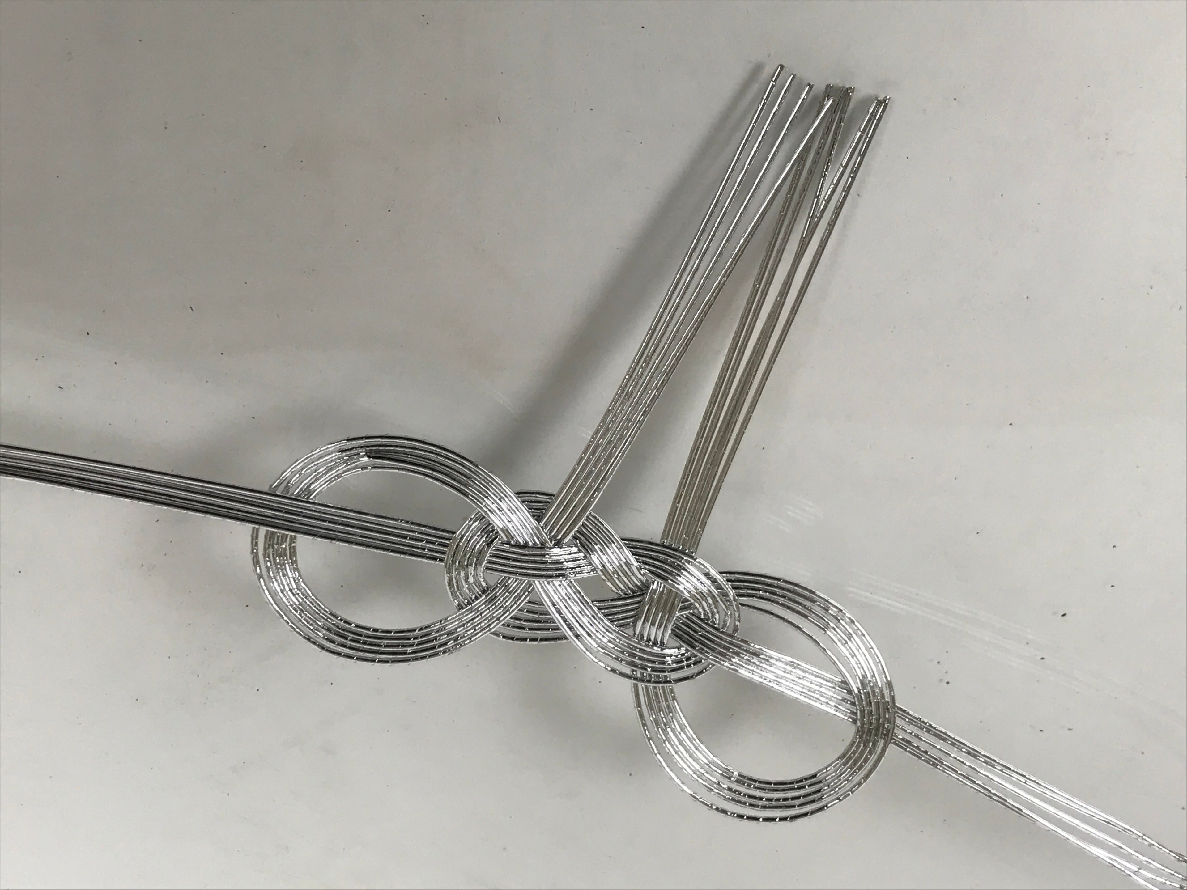 Japanese Awaji-Musubi Mizuhiki Ceremonial Knot 5pc Funeral Soushiki Silver BA832