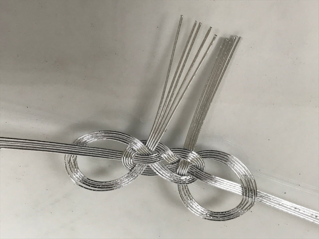 Japanese Awaji-Musubi Mizuhiki Ceremonial Knot 5pc Funeral Soushiki Silver BA832
