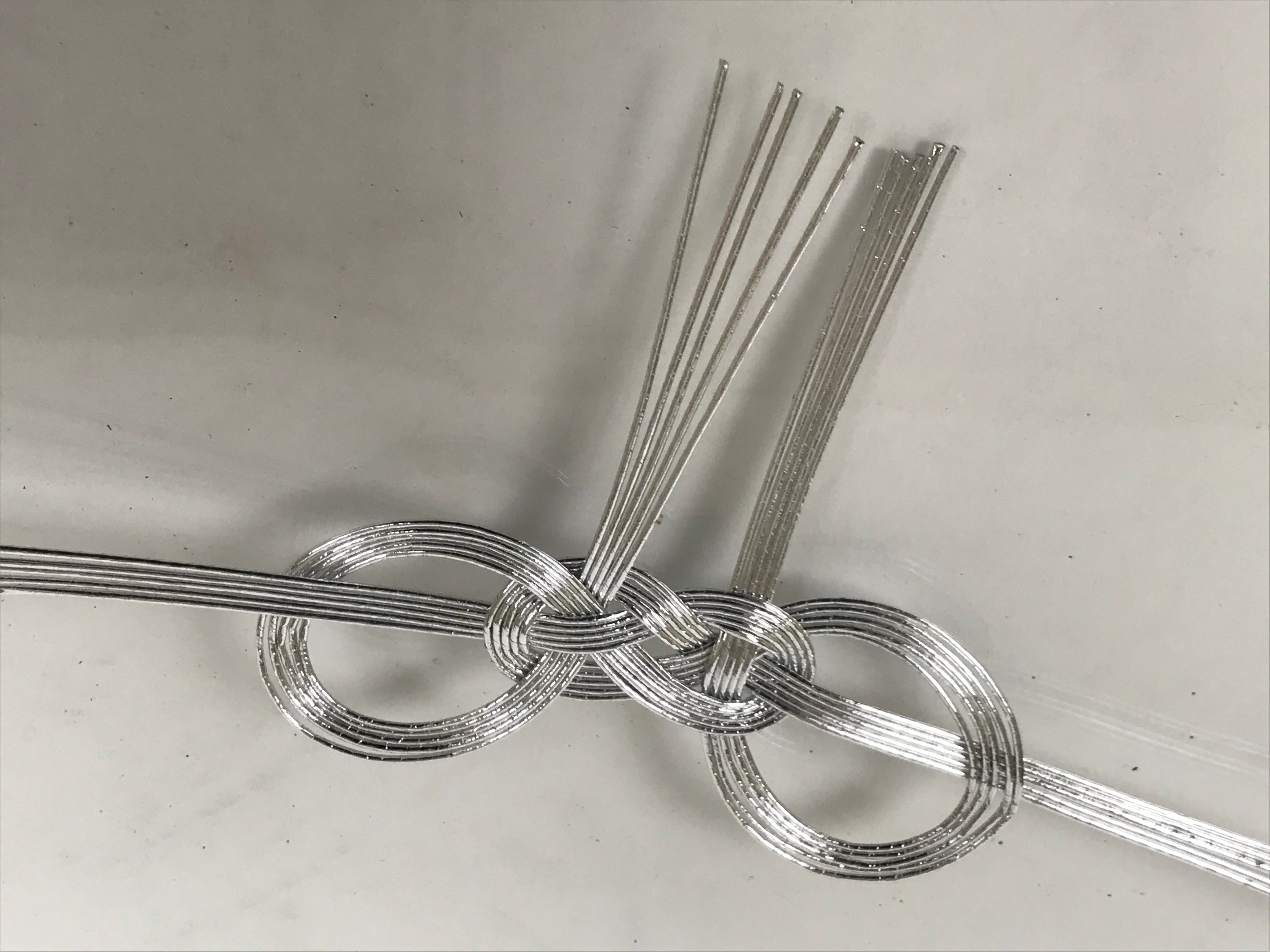 Japanese Awaji-Musubi Mizuhiki Ceremonial Knot 5pc Funeral Soushiki Silver BA832