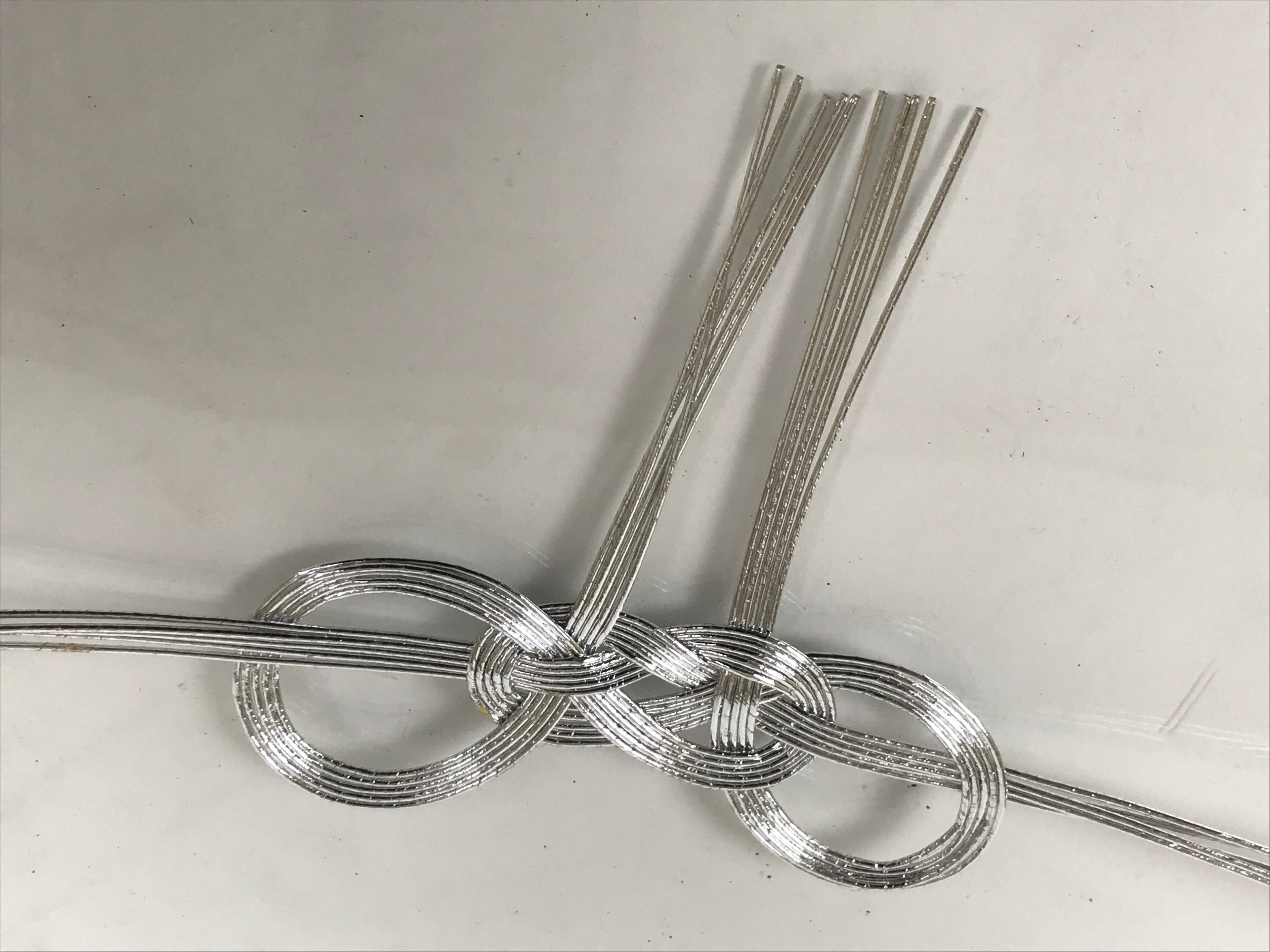 Japanese Awaji-Musubi Mizuhiki Ceremonial Knot 5pc Funeral Soushiki Silver BA832