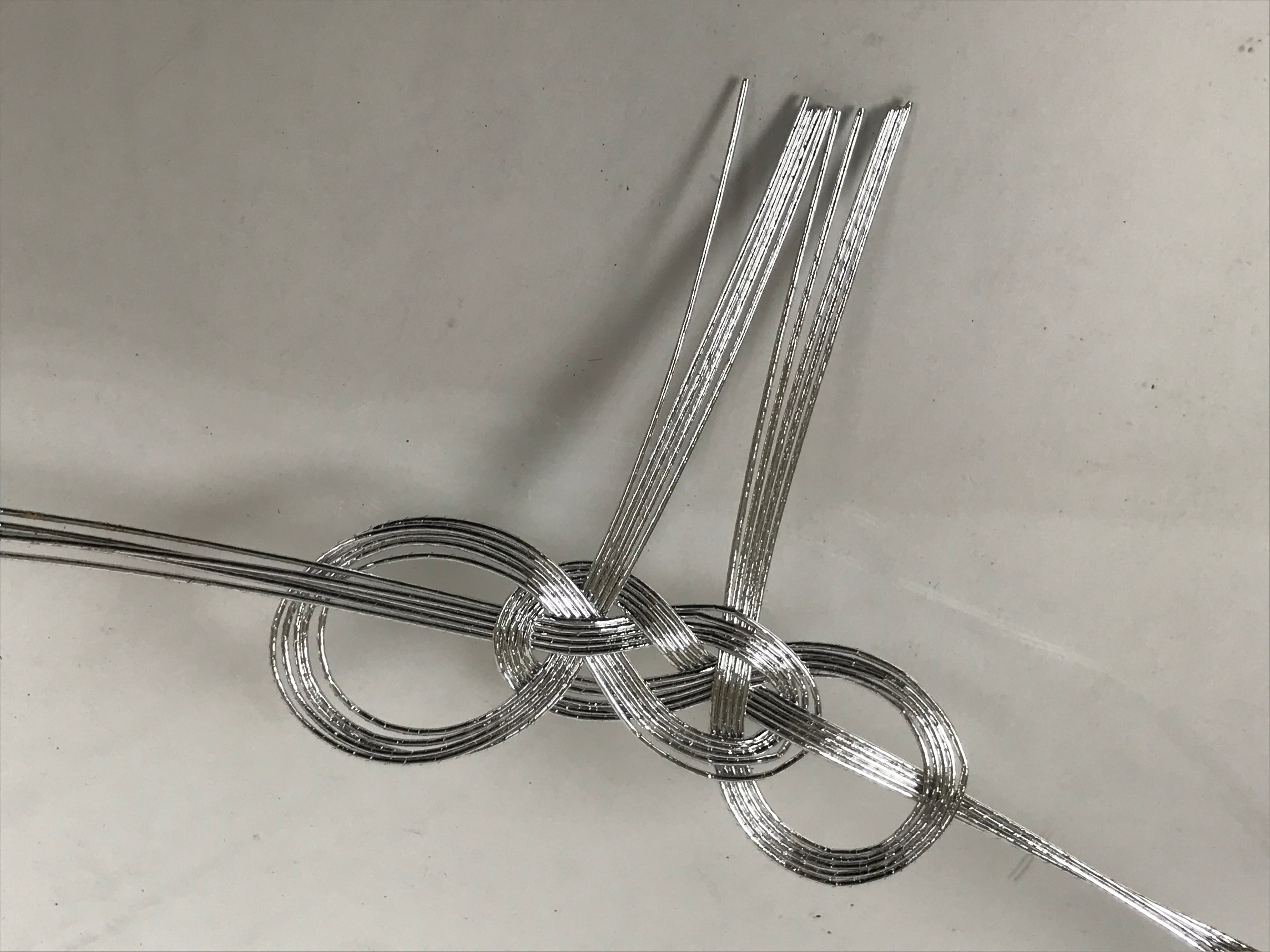 Japanese Awaji-Musubi Mizuhiki Ceremonial Knot 5pc Funeral Soushiki Silver BA832