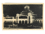 Japanese BW Postcard Osaka Rakutenchi Illuminations C1920 Night Photograph PC190