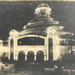 Japanese BW Postcard Osaka Rakutenchi Illuminations C1920 Night Photograph PC190