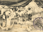Japanese BW Postcard Osaka Rakutenchi Merry Go Round C1920 Taisho Kimono PC195